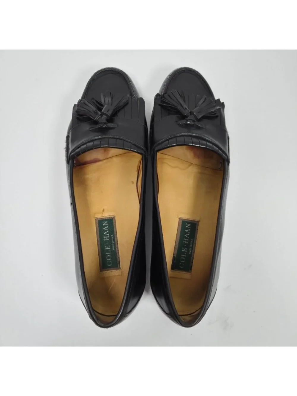 Cole Haan Men's Black Tassel Loafers Dress Shoes 03548 US Size 12 Made In Italy